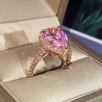 2022 new 18k rose gold heart shape diamond open rings for women wedding engagement bridal jewelry elegant fashion accessorie
