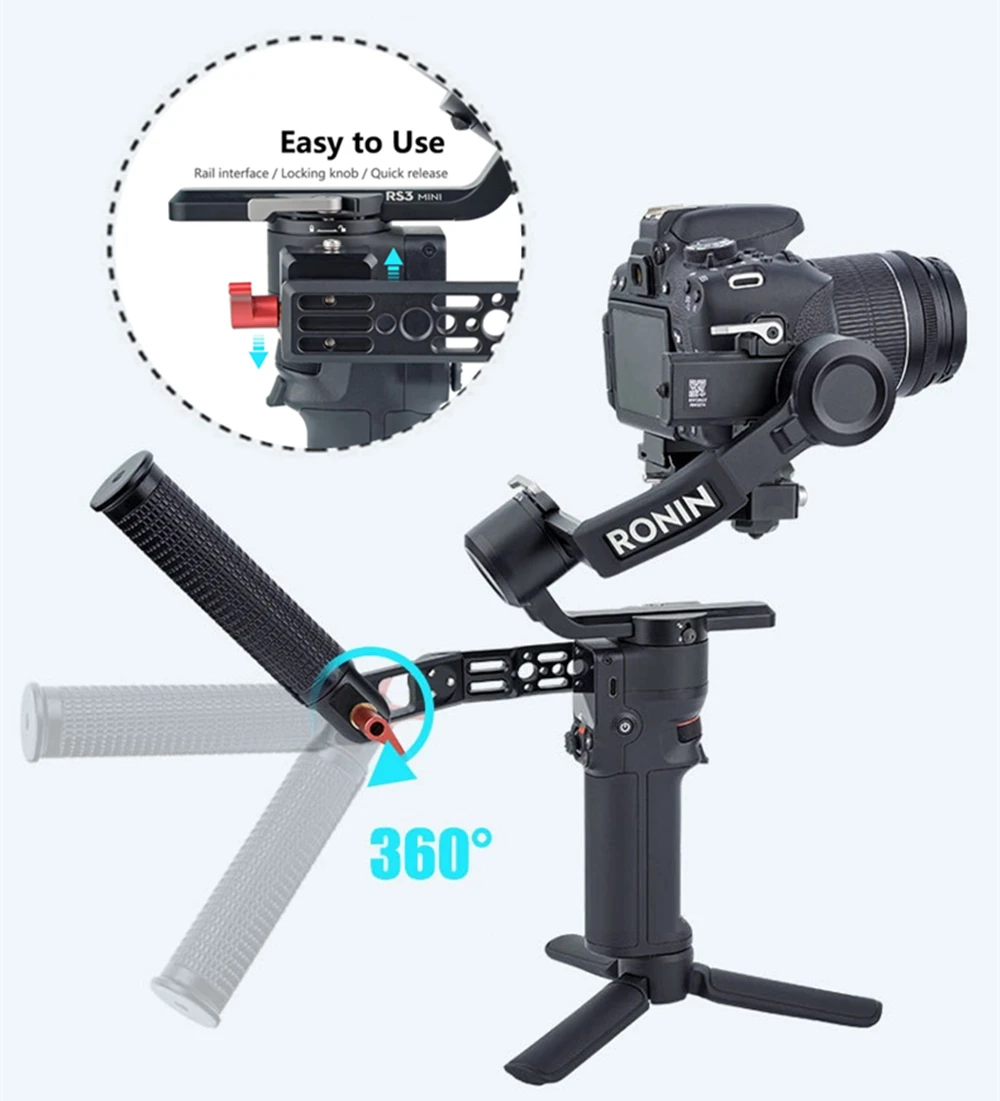 Регулируемая рукоятка для стабилизатора DJI RS 4 Mini Pro 3 стрельбы по низким углом