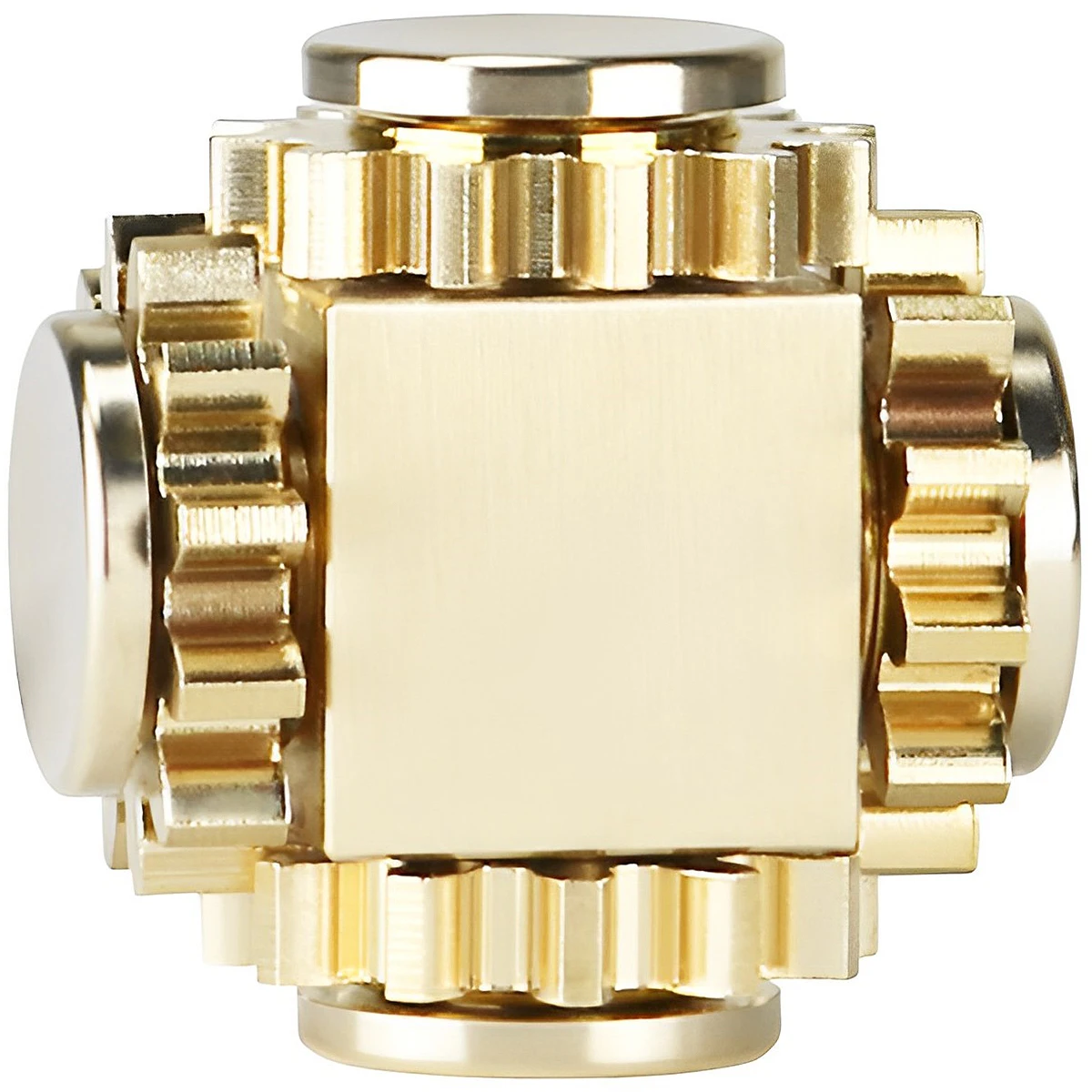 

Pure Brass Cube Gears Linkage Fidget Spinner Toy Anti-Anxiety Finger Spinning Toy with Smooth Bearings Durable Mechanics Linkage