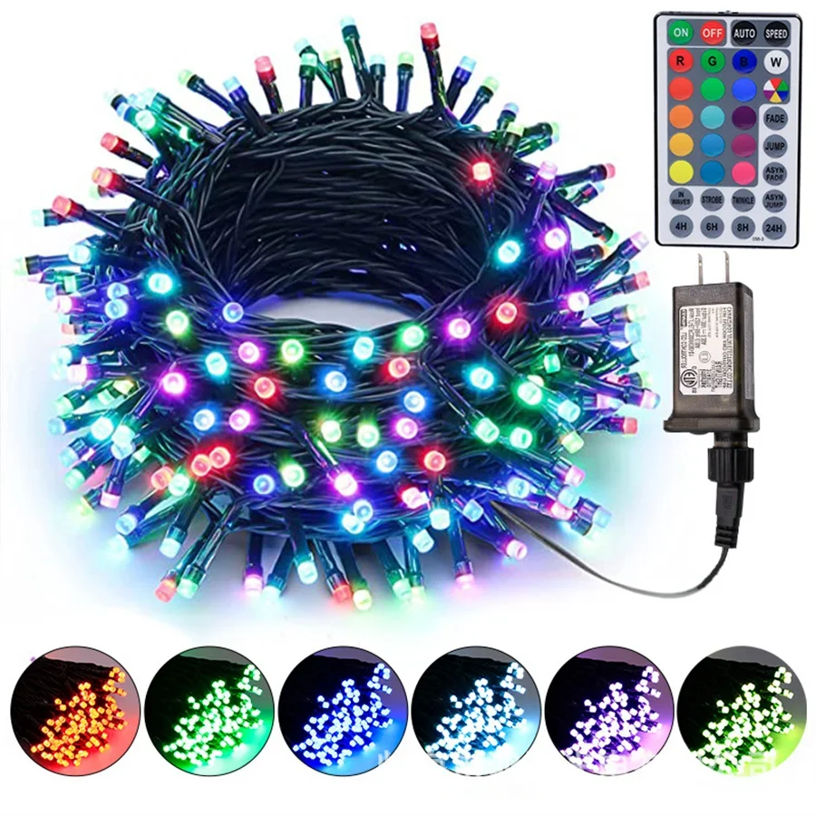 

Рождественская гирлянда, меняющая цвет RGB, длина 66 футов