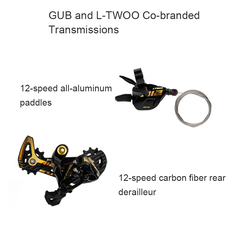 

GUB and L-TWOO Co-branded 12-speed MTB Derailleur Set All-aluminum Finger Pivot Carbon Fiber Guide Plate rear pivot 11T-50T