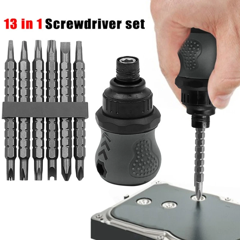 

12-IN-1 Multi-Bit Screwdriver Set Portable Multi-Purpose Screwdriver Tool Gift for Men DIY Handyman Father/Dad Friends