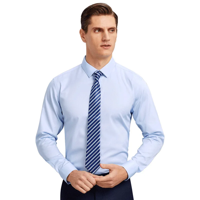 Рубашка мужская с длинным рукавом двусторонняя хлопковая легкая в уходе |