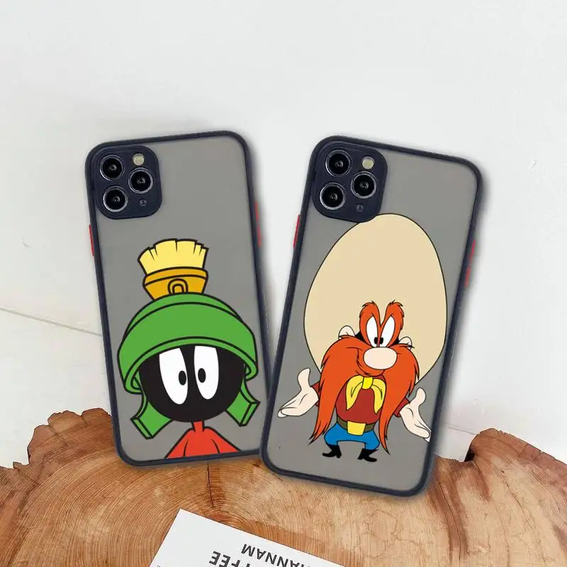 

Marvin the Martian Elmer Fudd Phone Case For iphone 13 12 11 Pro Max Mini XS 8 7 Plus X SE 2020 XR Matte Transparent Cover