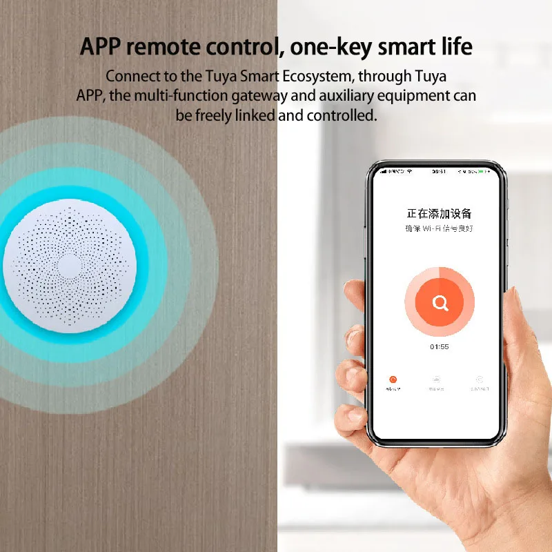 

Smart Multi-Mode Gateway ZigBee WIFI Hub Smart Home Hub Work WithTuya Smart App Voice Control Via Alexa Google Home