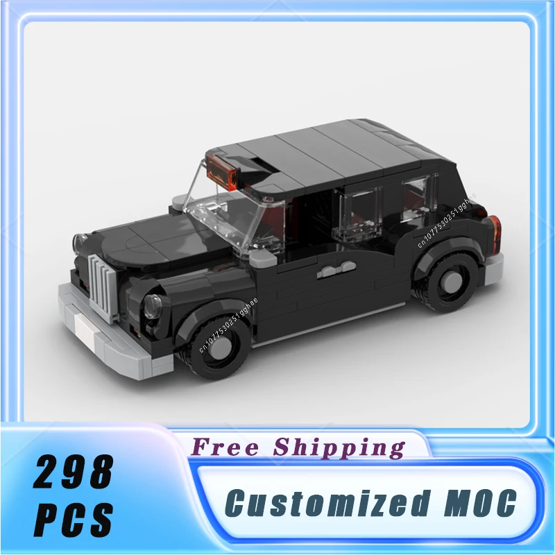 Классический скоростной автомобиль MOC 8 Stud Wide 1977 Остин FX4 конструктор для такси