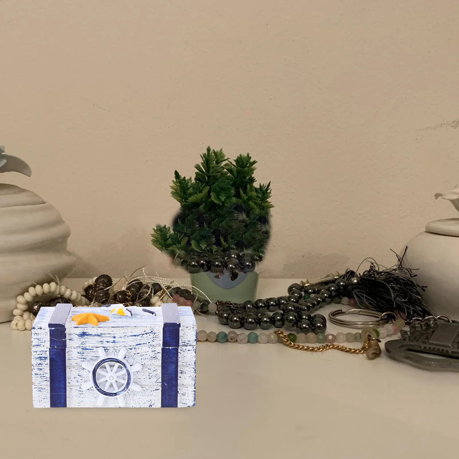 

Jewelry Container Trinket Case Dresser Decor Dressing Table Decorative Storage Organizer Wood