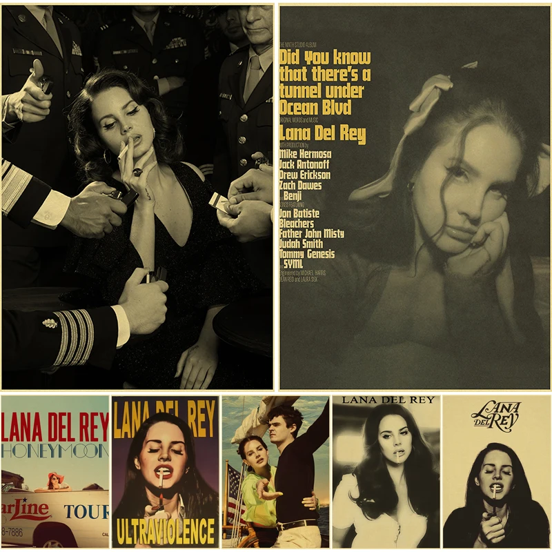 Лиззи Грант Лана Дель Рей плакаты ретро крафт-бумага принты музыкальный альбом