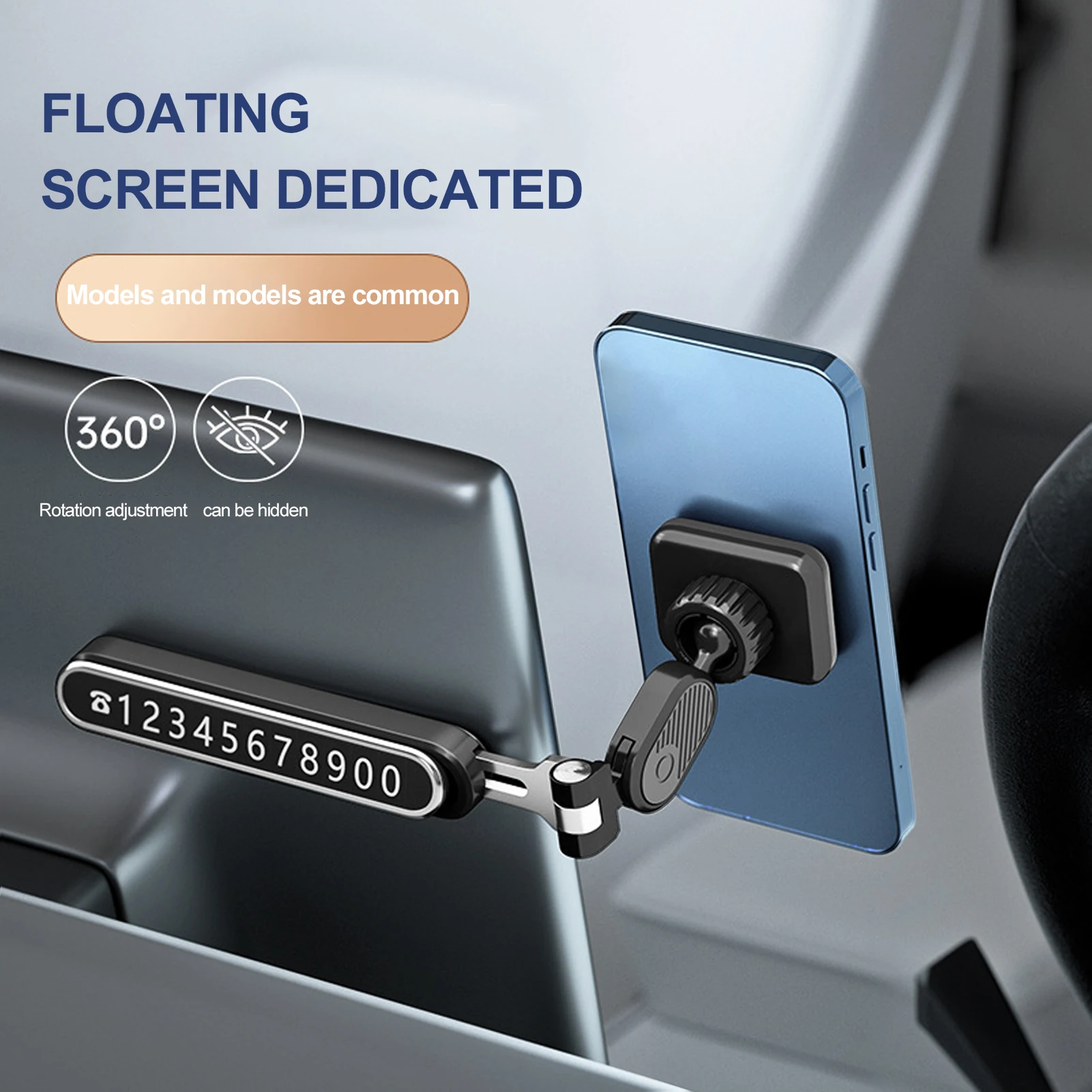 

3 In1 Car Magnet Phone Holder Floating Screen Hide Mobile Phone Stand Bracket With Temporary Phone Card Aromatherapy Universal