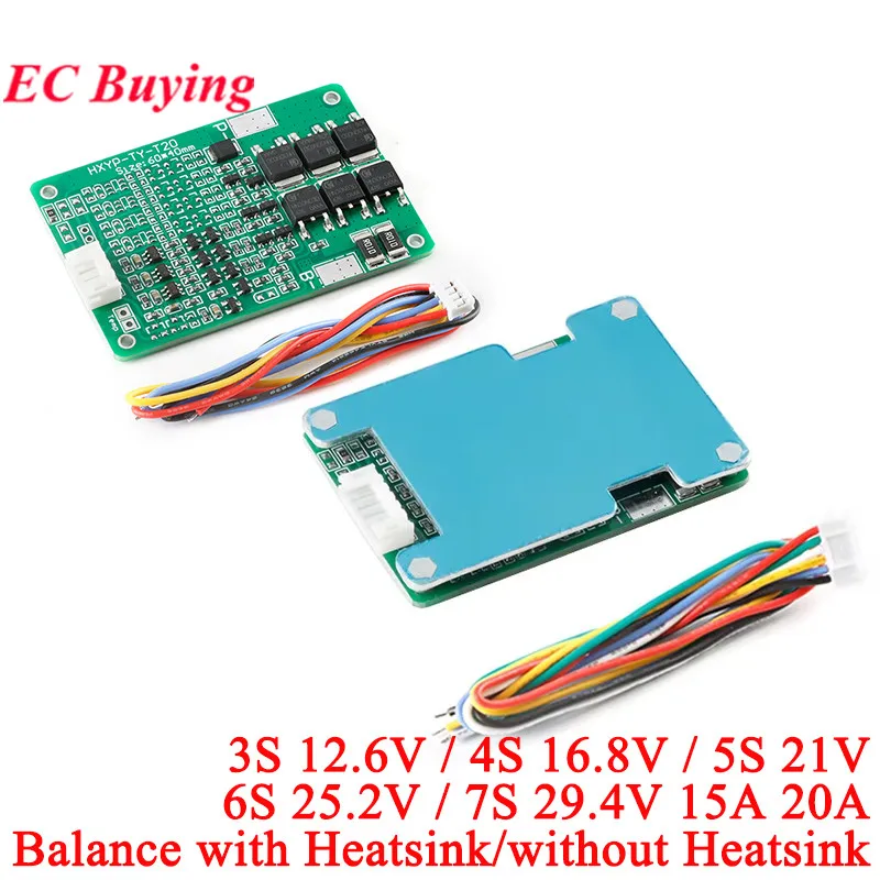 Блок питания 3S 4S 5S 6S 7S 15A Limit 20A 18650 Lion Lithium Battery ...
