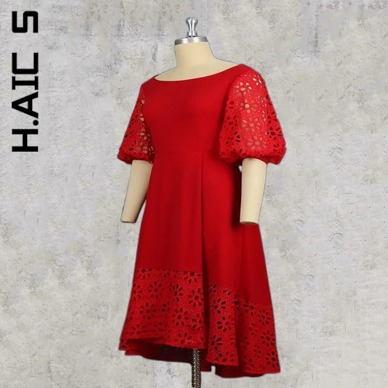 Женское платье с коротким рукавом H. АИК модное миди открытыми плечами кружевная