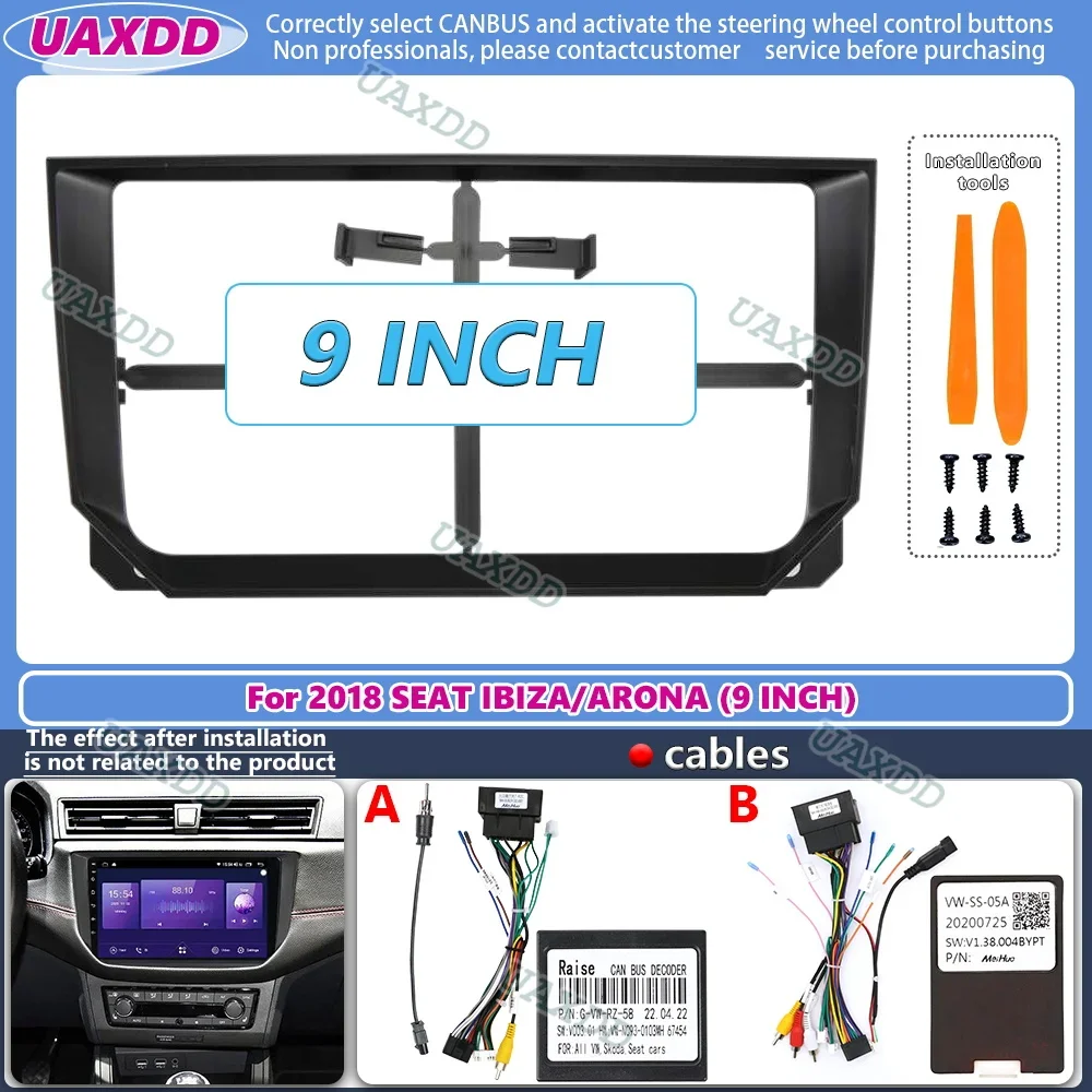 9-дюймовый автомобильный радиоприемник для Seat Ibiza Arona 2018 панель установки рамы