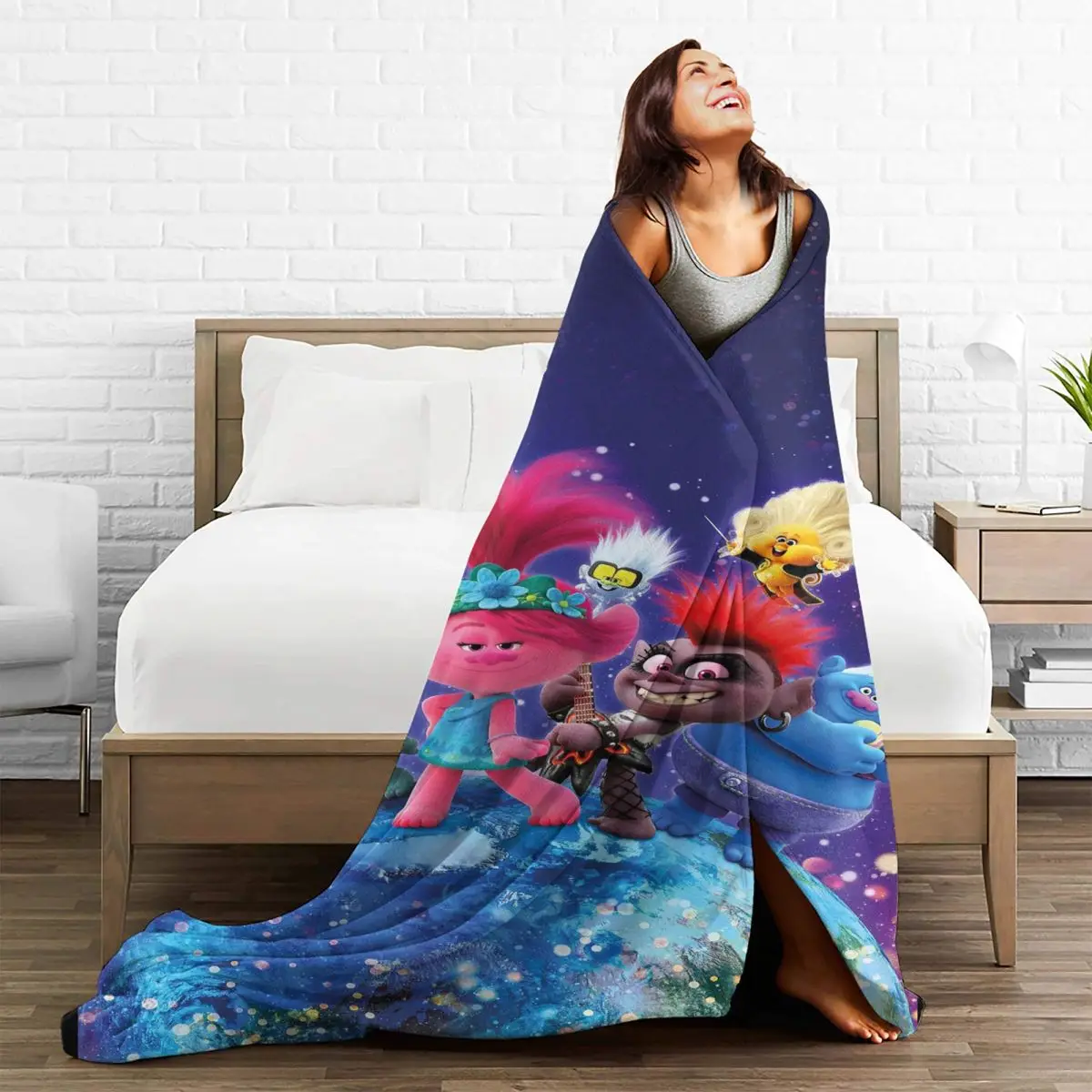 Аниме-тролли World Tour одеяла фланелевые осень/зима многофункциональное теплое