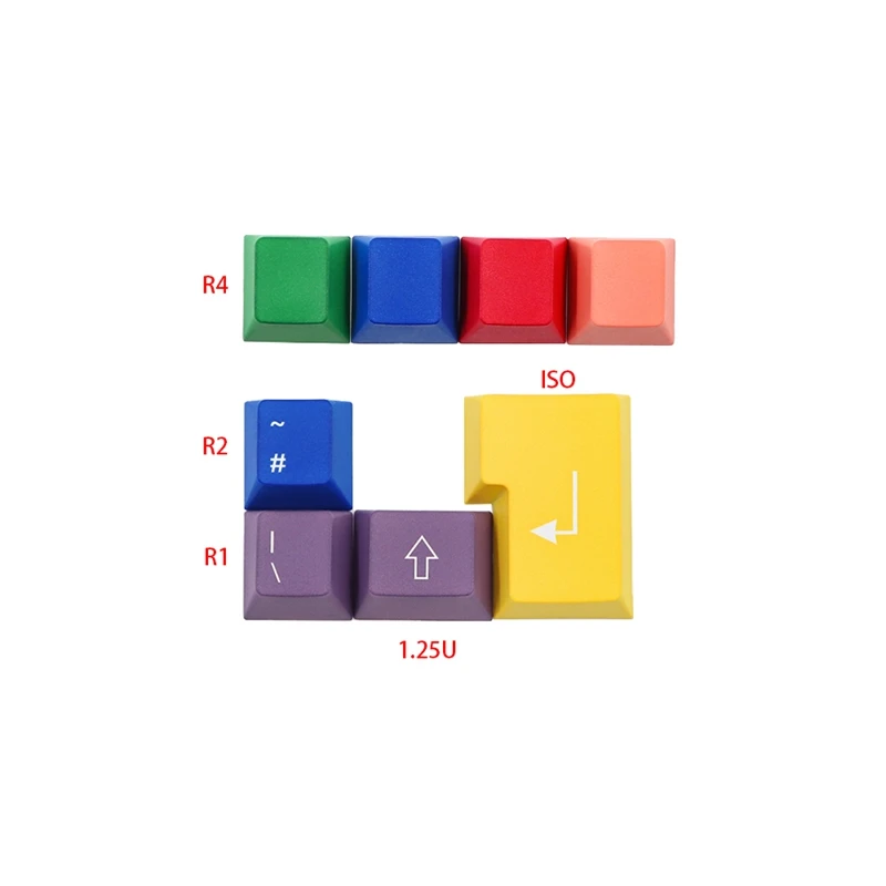 Клавиатура красящая Sub Pbt вишневый профиль для Kailh Gateron Cherry Mx механическая