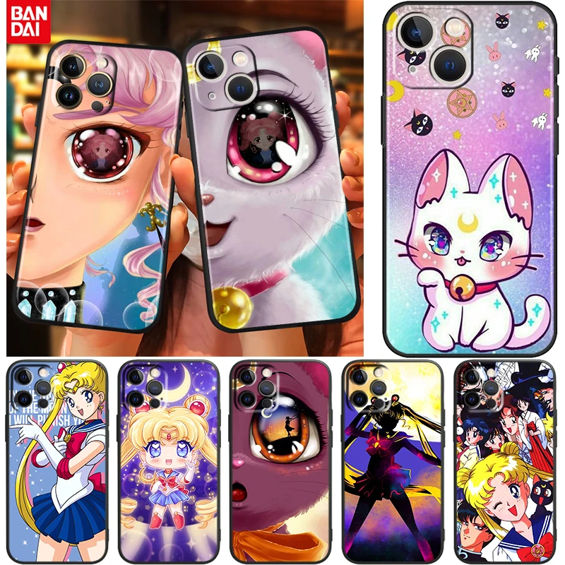 

Sailor Moon Cartoon For Apple iPhone 13 12 11 Pro Max Mini XS Max X XR 6 7 8 Plus 5S SE2020 Soft TPU Black Phone Case Coque Capa