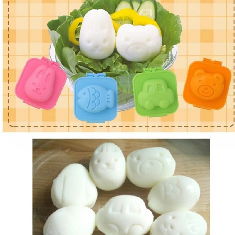 1/2Pcs Boiled Egg Mold Cute Cartoon 3D Ring Mould Bento Maker Cutter Decorating Tool Kitchen Accessories Baking |