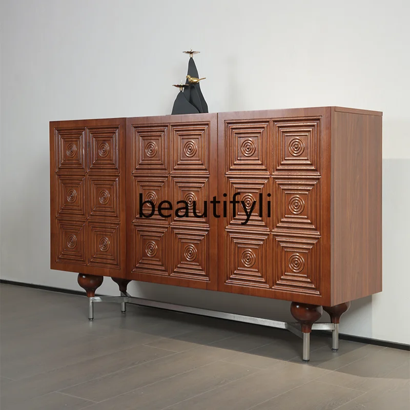 Обеденный боковой шкаф дизайнерский входной для обуви из цельного дерева