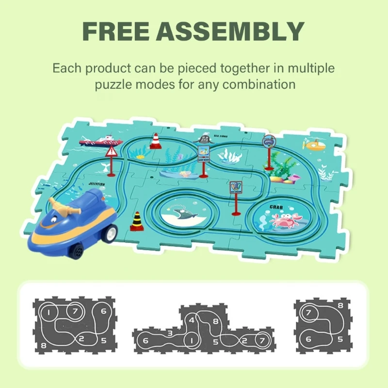 Мультяшная головоломка Raceway игрушка для логического мышления сборка гусеничной