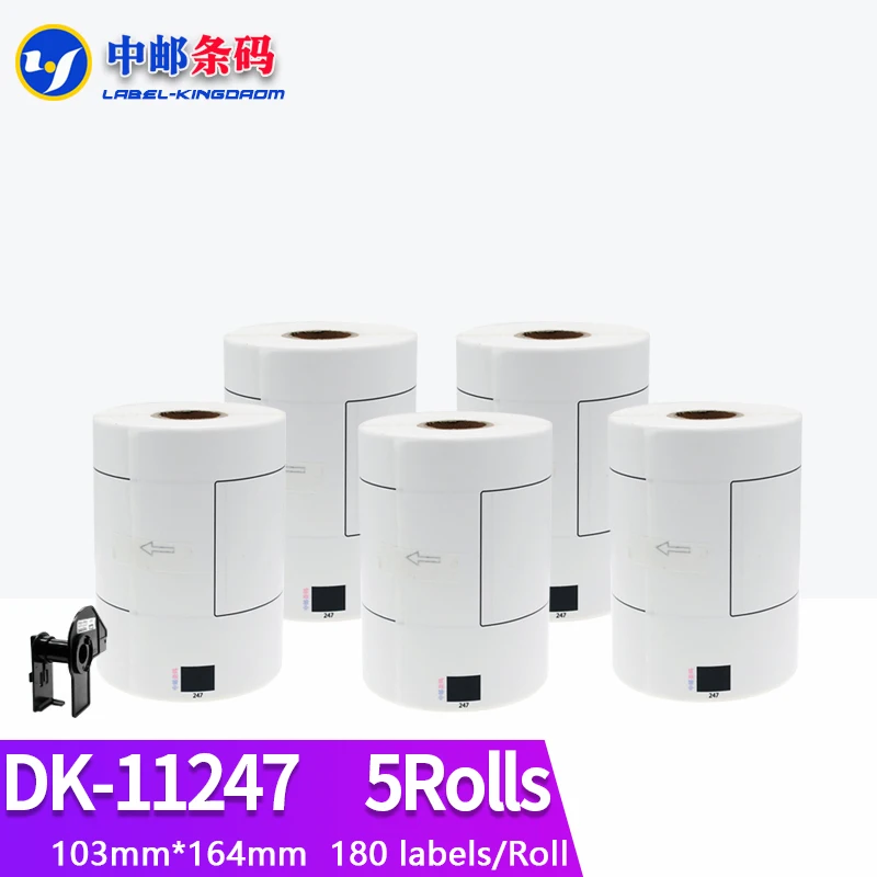 

5Rolls Brother Compatible DK-11247 Label 103mm*164mm 180Pcs Work For Thermal Printer QL-1100/QL-1110NWB DK-1247