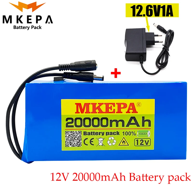 

100% новый портативный 12 в 20000 мАч литий-ионный аккумулятор постоянного тока 12,6 в 20 Ач Аккумулятор с европейской вилкой + в 1 а зарядное устройс...