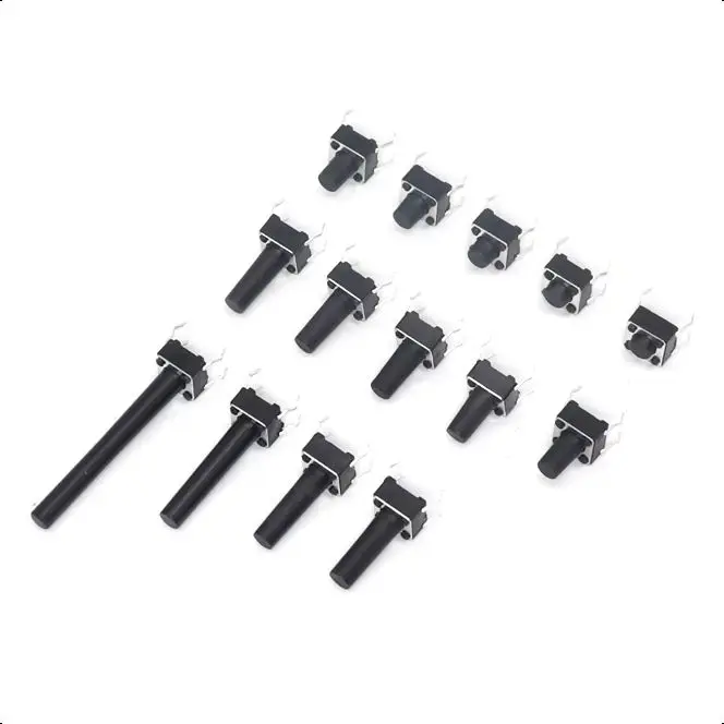 Фото 【50-10 шт.】4-контактные 6*6 микротактовые кнопочные переключатели DIP 6x6x4.3/5/6/7/8/9/10/11/12/13/14/15 мм 4,3 мм 5 мм 6 мм 7 мм 8 мм 9 мм 10 мм 11 мм №1