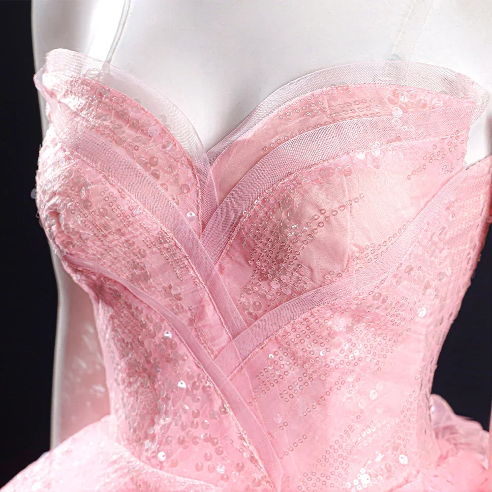 Glinda Wicked Косплей Костюм Маскировка Взрослых Женщин Розовое Платье Halo Ролевая Игра