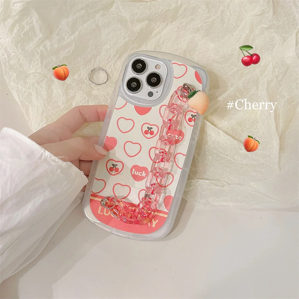 Милый мягкий чехол для телефона в клетку с изображением персика вишни фруктов