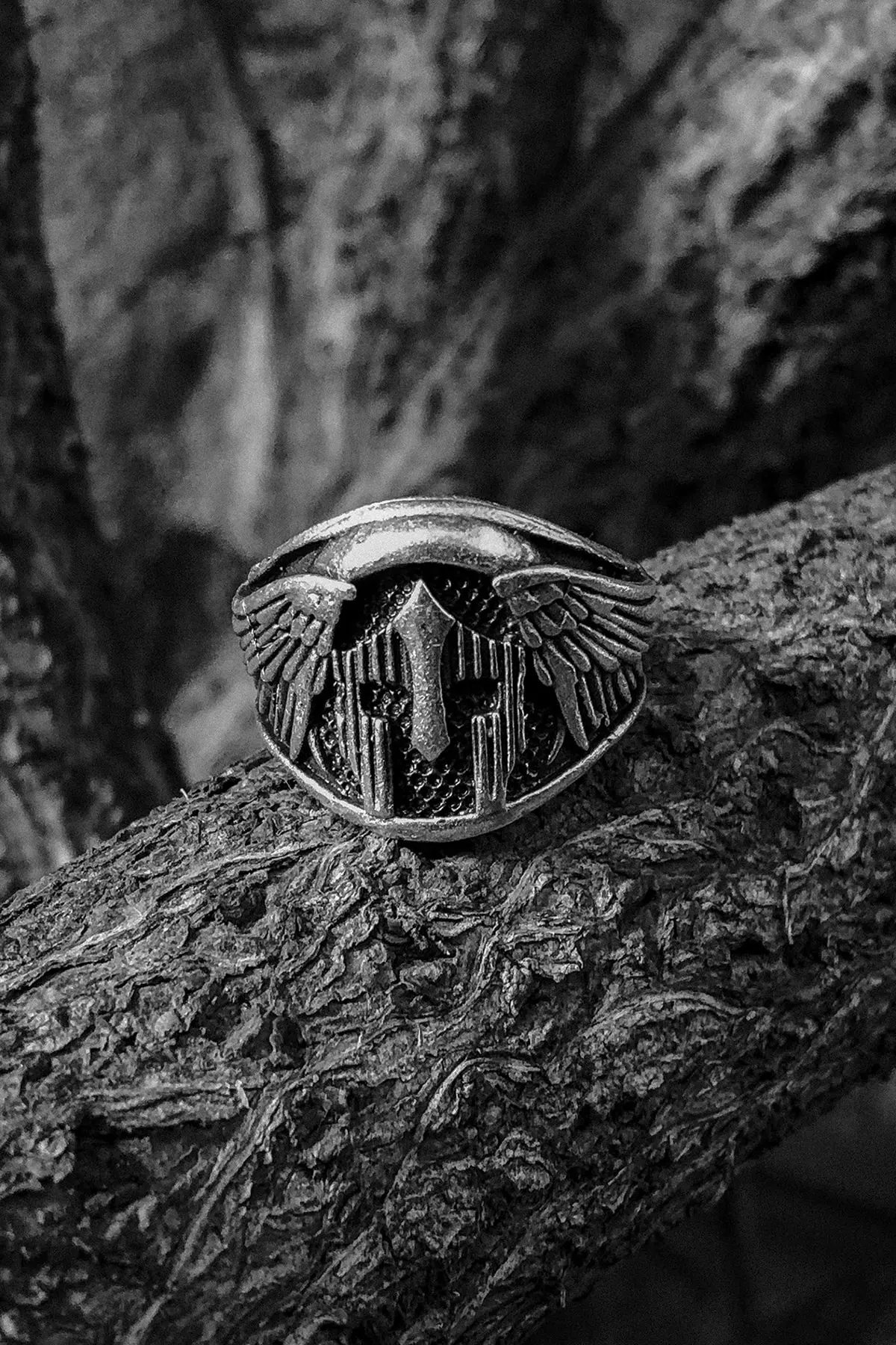 

New Fashion Helmet Wing Figured Ring Set Men Unisex Jewelry Style Adjustable Vintage Birthday Gift Male Accessories Size Design