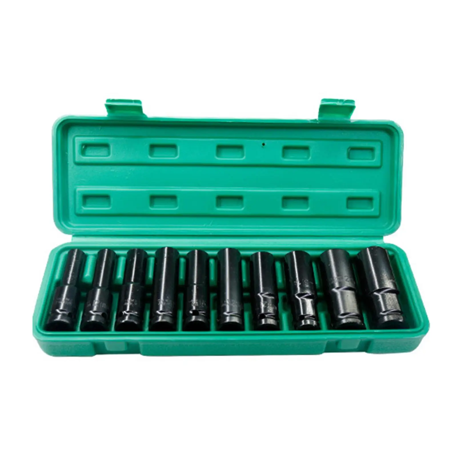 

10x Socket Set 1/2" Repairing Garage Tool Chrome Vanadium Steel with A Storage Cage Impact 10-24mm for Pneumatic Wrench