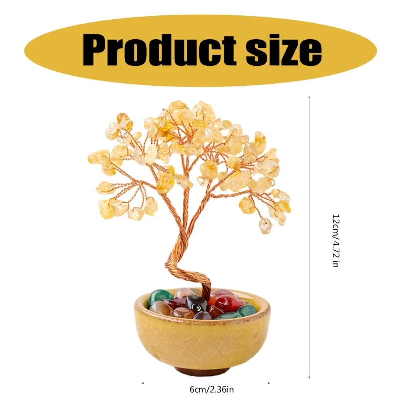 Хрустальное дерево процветания с натуральным камнем для изобилия в бизнесе и