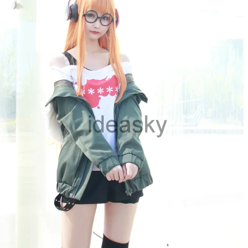 Аниме Сакура Футаба Косплей Персона 5 Костюм униформа парик куртка футболка