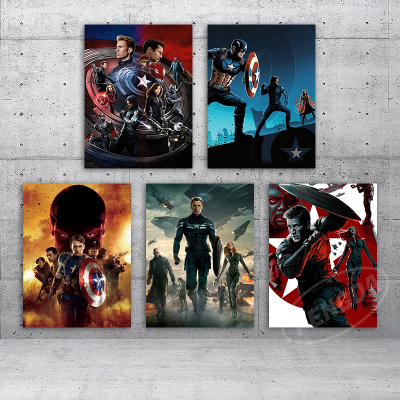 Настенная картина из комиксов Marvel Декор для дома Капитан Америка Hd печать фильма