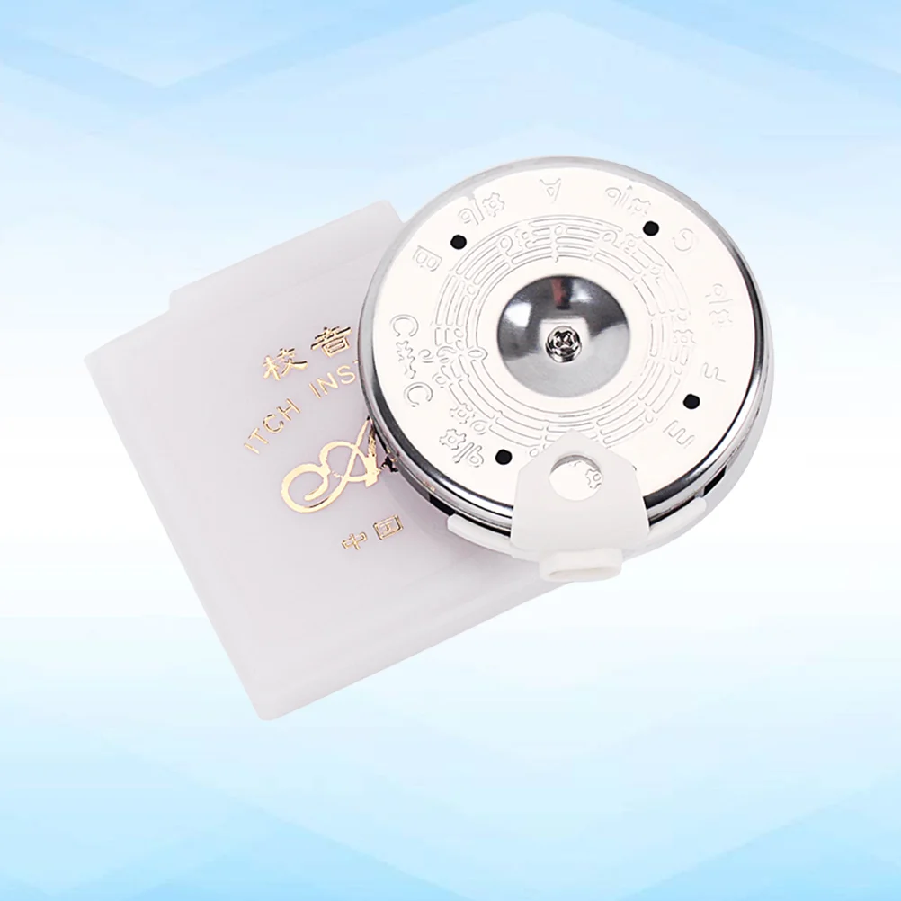 

B702 13 Tone Note Key Chromatic Pitch Pipe Guitar Tuner Tuning Violin Bass with White Case (Silver)