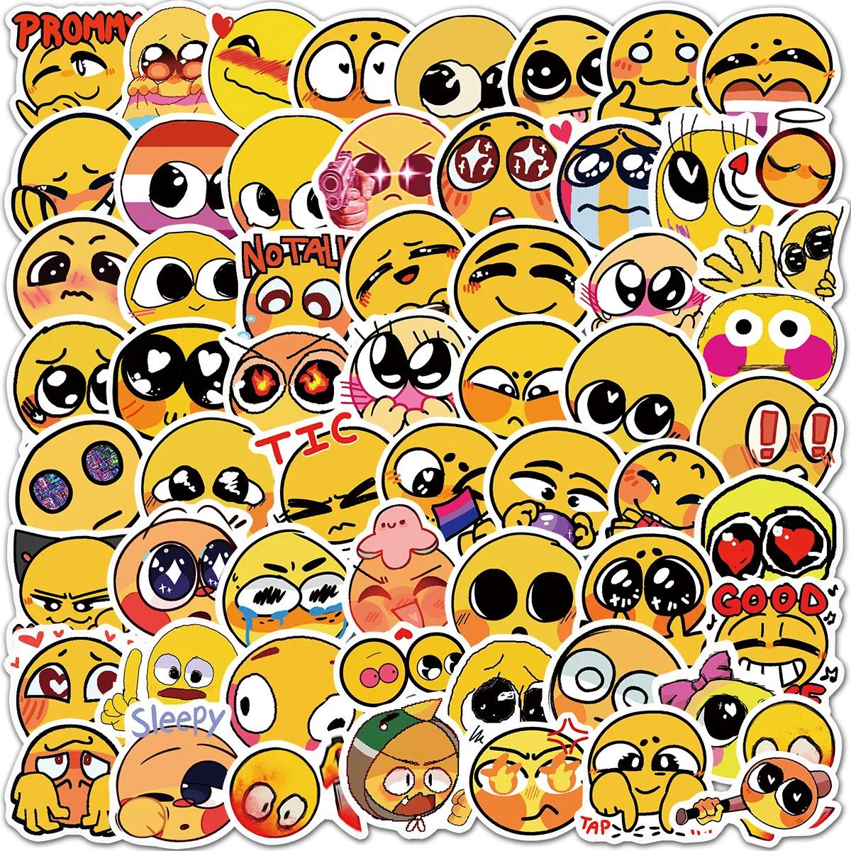 

Smiling Face Stickers Kids' Luggage Water Bottle Room Decor Aesthetic Wall Bicycle Scrapbooking Sticker Book Phone Cases Guitar