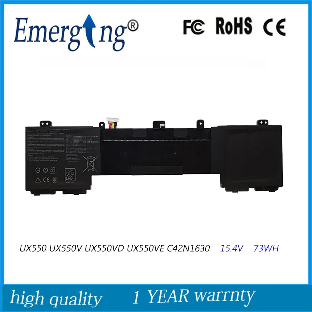 

15.4V 73WH Original C42N1630 Laptop Battery For Asus Zenbook Pro UX550 UX550VD UX550VE-1A UX550VE-BN013T BN073T 4ICP5/41/75-2