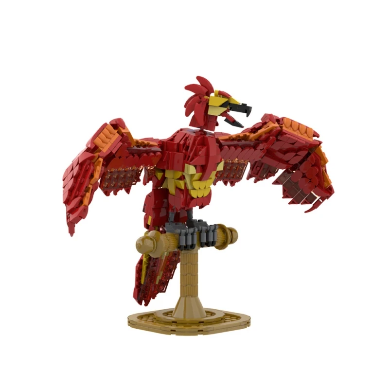 Фото Конструктор MOC Fire Phoenix Fawkes, Волшебная модель Феникса, заказ, дикое чудовище, Феникс, огненные птицы, сборный кирпич, игрушка в подарок №1