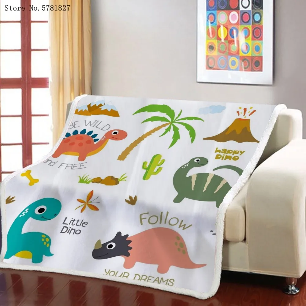 

Manta cuadrada de Sherpa para niño y niña, manta con dibujo de dinosaurio, gato, zorro, León, textil pesado para el hogar