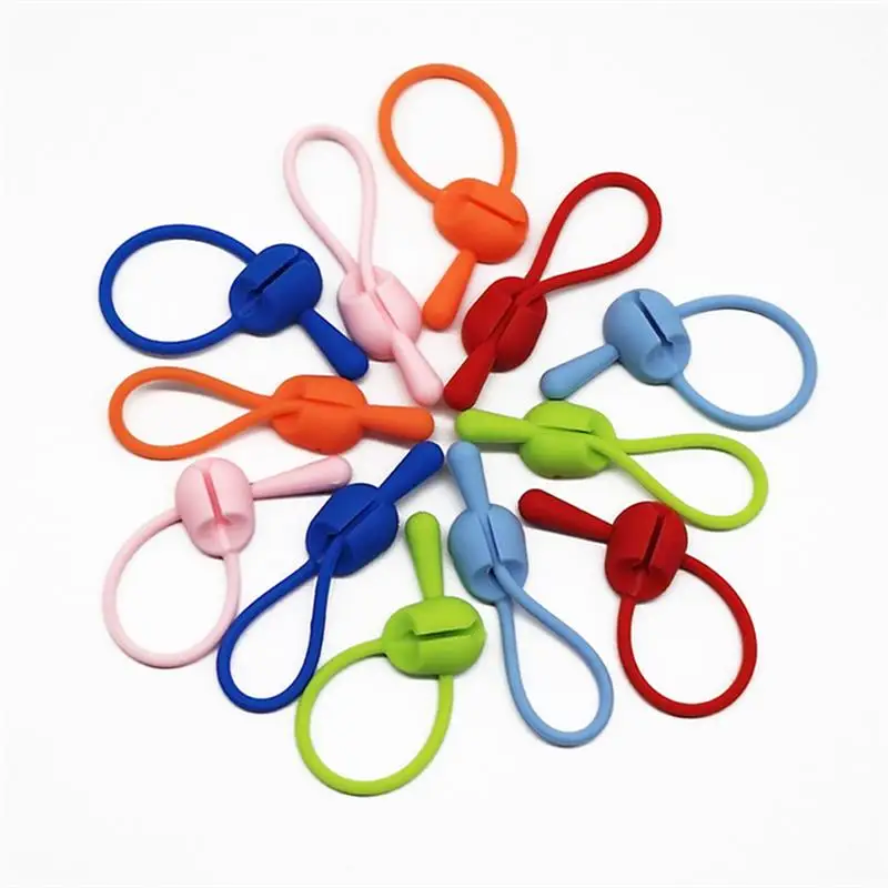 

16pcs Silicone Cable Ties Cord Wraps Cable Organizers Cord Organizers for Desk