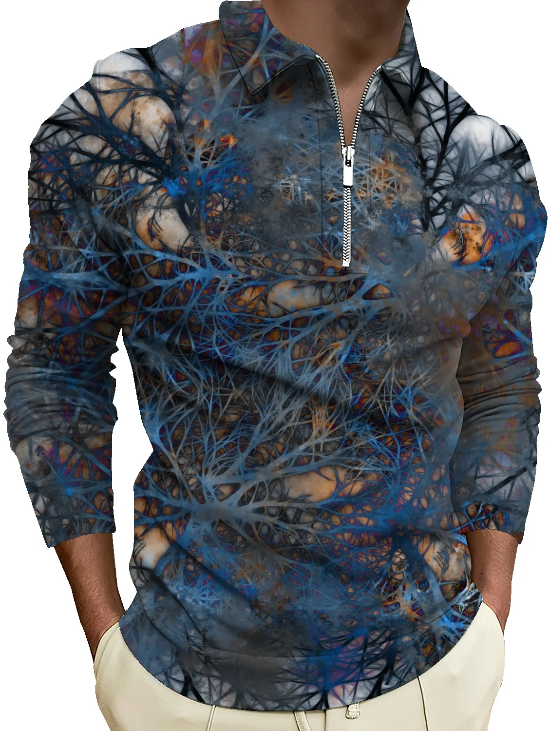 

Мужская рубашка-поло с длинным рукавом, свитер с воротником с лацканами