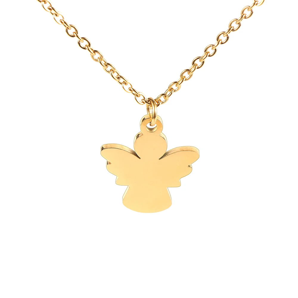 

Nabest 2 Styles Cherub Archangel Stainless Steel Gold Angel Pendant Necklace Cute Cartoon Fashion Jewelry For Women Girl Gift