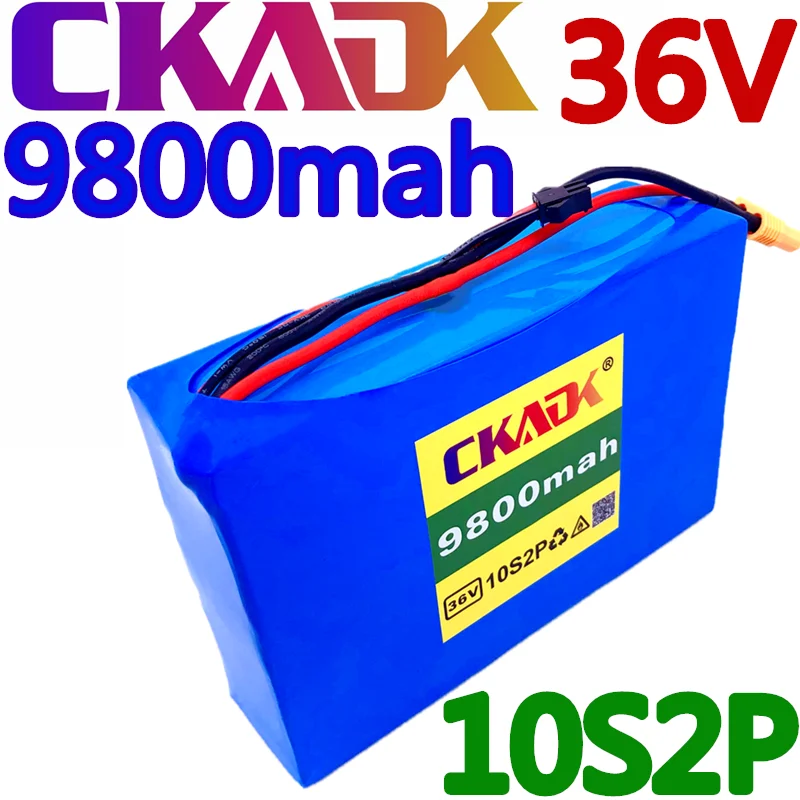 

CKADK 10S2P 36V 9.8Ah 450Watt 18650 Lithium ion battery pack ForScooter skateboard ebike electric bicycle 42V 37V 35E XT60 SM 2P