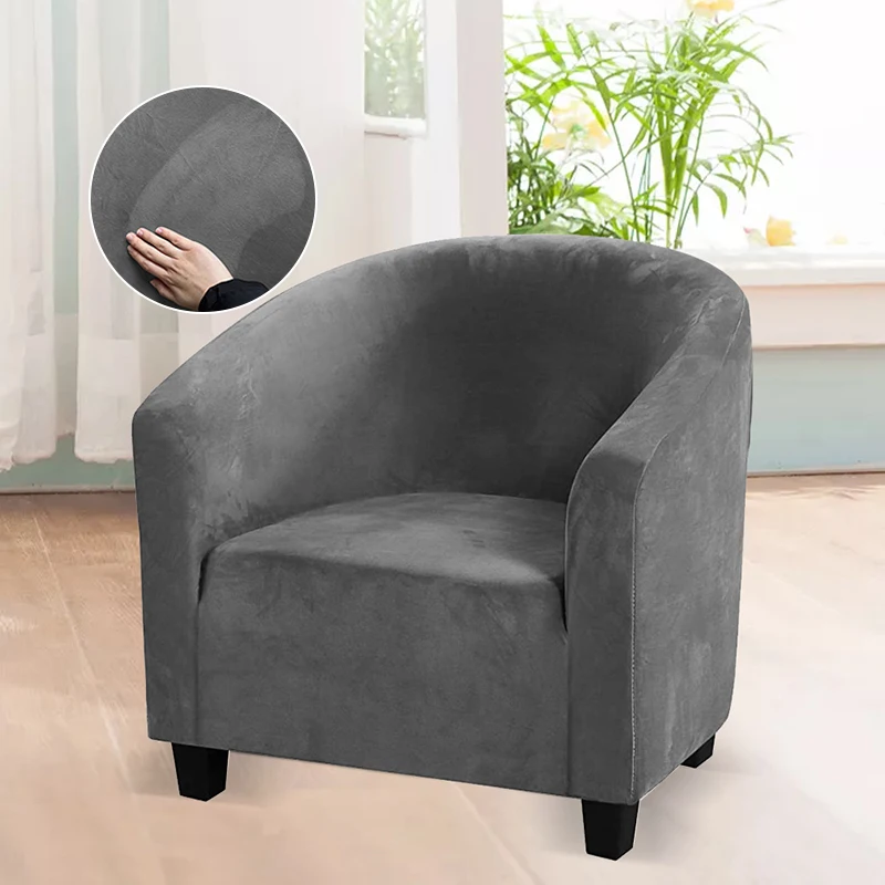 

Velvet Club Chair Covers for Armchairs Stretch Sofa Slipcovers Removable Sofa Couch Cover for Living Room Reception Xmas Decor