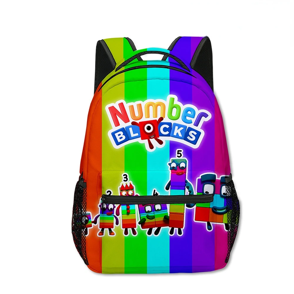 

Digital Blocks NumberBlocks Primary and Middle School Student School Bags Children's Backpack Backpack for Students Meal bag