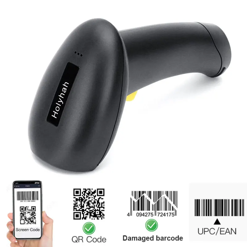 2D Bluetooth Barcode Scanner Wired Scanner 2.4G Wireless Barcode Scanner 2D Handheld Barcode Reader QR Code PDF