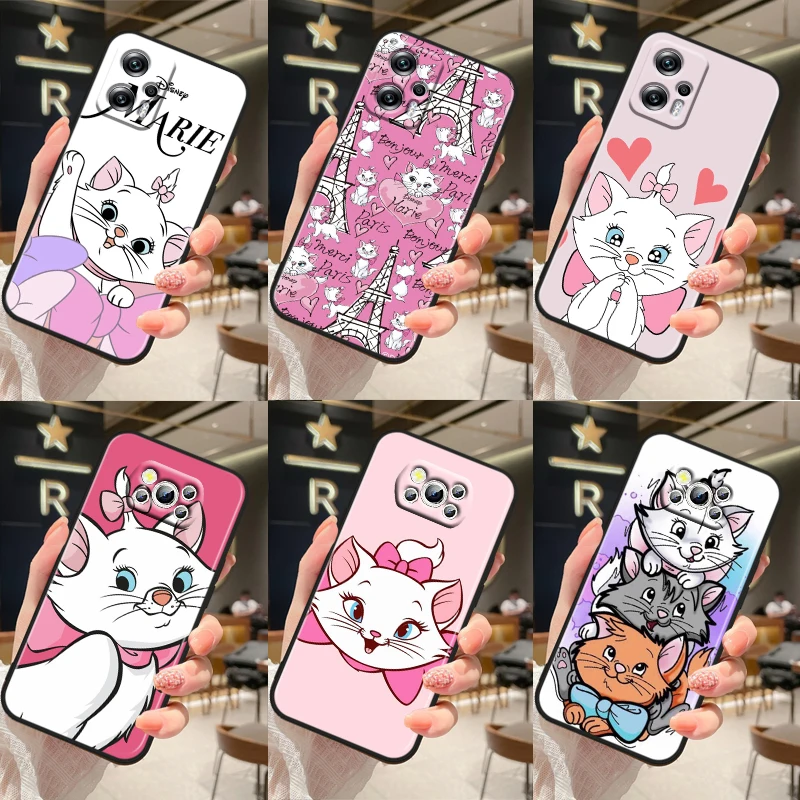 

Disney Marie Cat Cartoon For Xiaomi Poco M5 M4 X4 X3 F3 GT NFC M3 C3 M2 F2 F1 X2 Pro Silicone Black Soft Phone Case Fundas