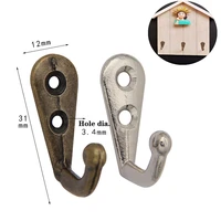 10pcs mini metal small hook zinc alloy double hole single hook jewelry box rack packaging box hardware accessories