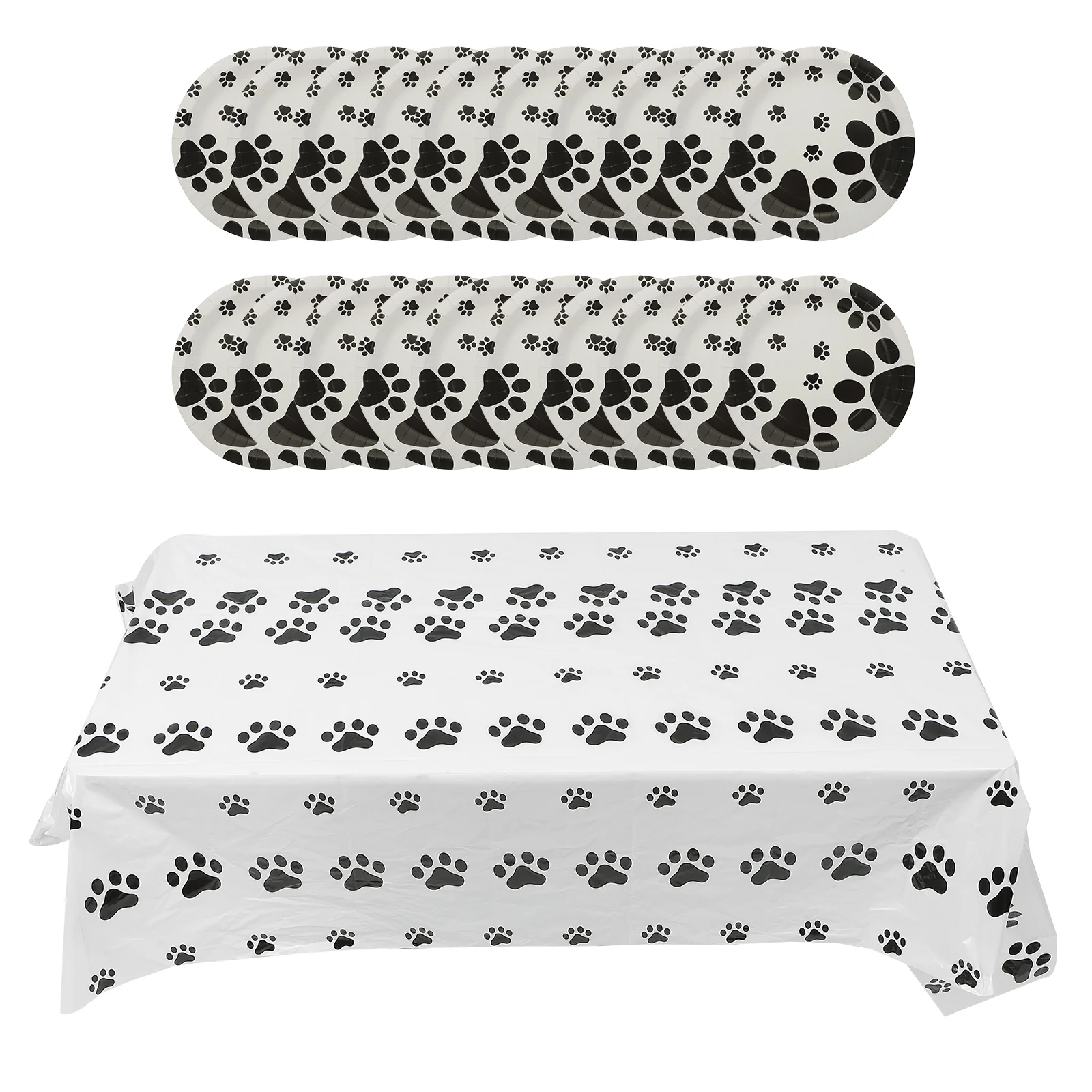 

1 Set Dog Paw Plates Dog Themed Pet Party Decorations Dog Paw Table Cloth