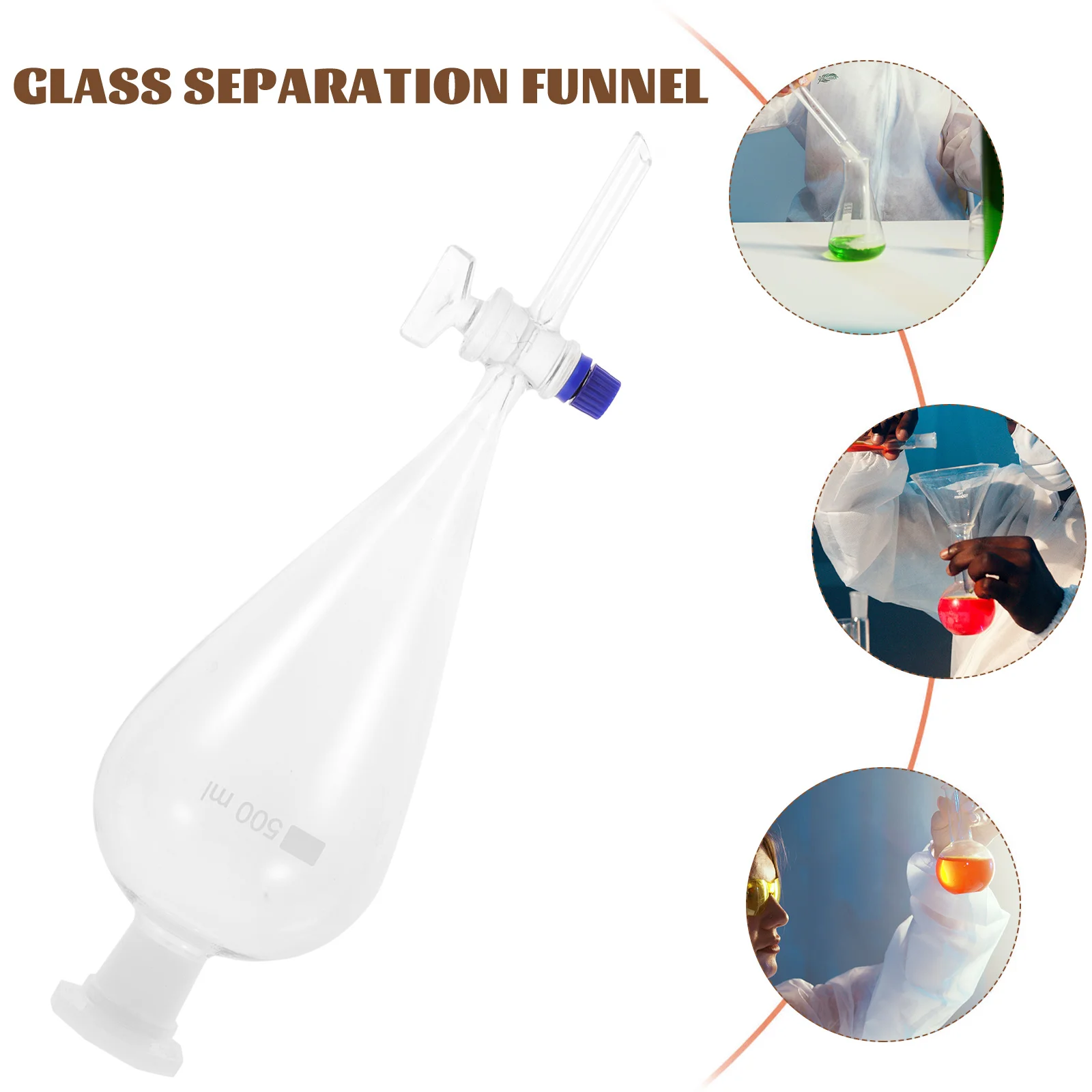 

Separating Funnel, 250ml Pear Shaped Borosilicate Glass Separatory Funnel Laboratory Separation Funnel