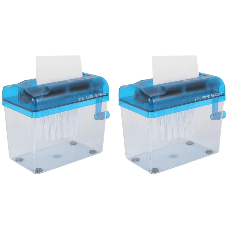 

2X Mini Blue Shredder Crusher Destroyer Paper Documents Cutting Machine