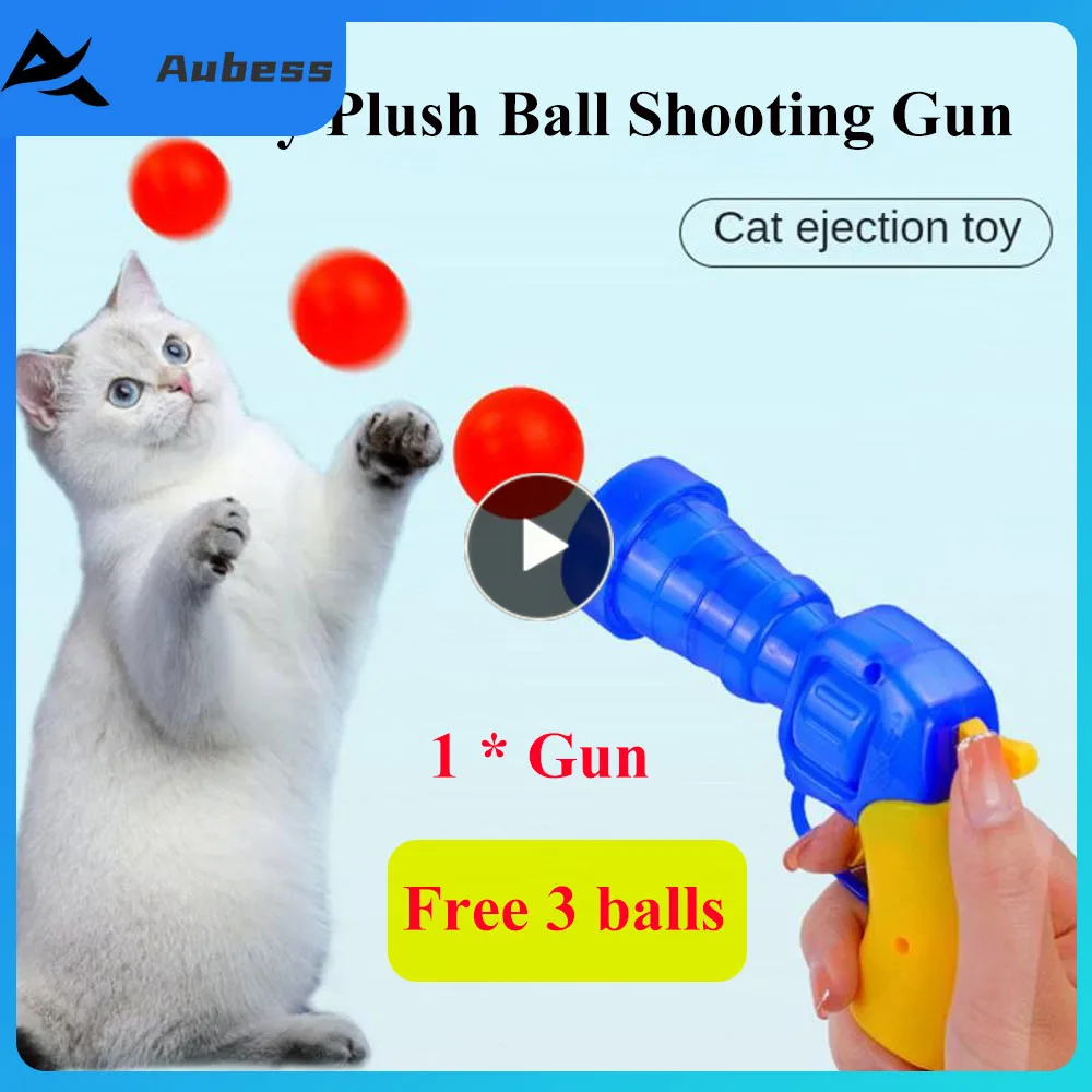 

Colorful Relaxing Plush Ball Cat Toys For Cats Molar Bite Resistant Bouncy Interactive Funny Balls Training Chew Toy Pet Product